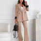 Lapel Collar Long Sleeve Blazer - MegaSuperStar