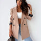 Lapel Collar Long Sleeve Blazer - MegaSuperStar