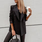 Lapel Collar Long Sleeve Blazer - MegaSuperStar