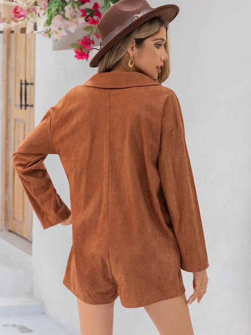 Customer styling Lapel Collar Long Sleeve Romper