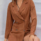 Lapel Collar Long Sleeve Romper - MegaSuperStar