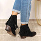 Legend Women's Cowboy Ankle Boots with Fringe - Western Style - MegaSuperStar