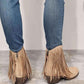 Legend Women's Fringe Cowboy Ankle Boots - Stylish Western Footwear - MegaSuperStar