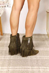 Legend Women's Tassel Wedge Heel Ankle Booties thumbnail