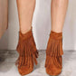 Legend Women's Tassel Wedge Heel Ankle Booties - Stylish and Comfortable Footwear - MegaSuperStar