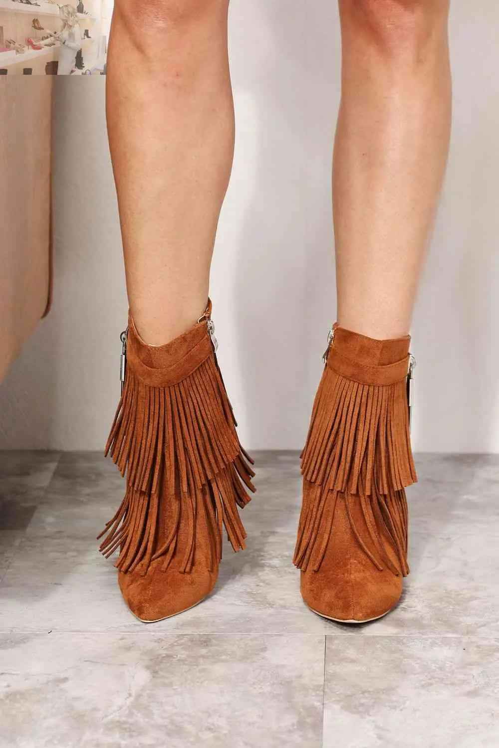 Legend Women's Tassel Wedge Heel Ankle Booties - Stylish and Comfortable Footwear - MegaSuperStar