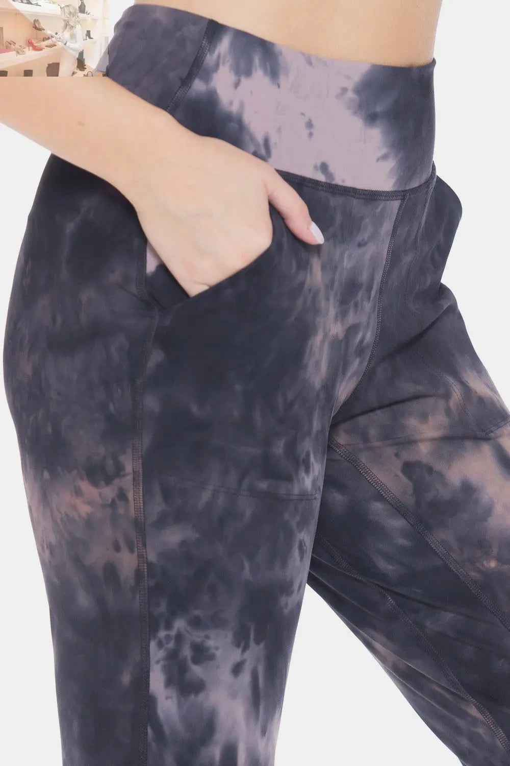 Leggings Depot Tie - Dye High Waist Cropped Leggings - MegaSuperStar