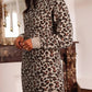 Leopard Print High Neck Shift Mini Sweater Dress - MegaSuperStar