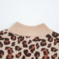 Leopard Print High Neck Shift Mini Sweater Dress - MegaSuperStar
