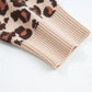 Leopard Print High Neck Shift Mini Sweater Dress - MegaSuperStar