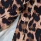 Leopard Print Lace Trim Short Sleeve Shirt - MegaSuperStar