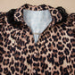 Leopard Print Lace Trim Short Sleeve Shirt - MegaSuperStar