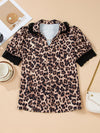 💕 Leopard Print Short Sleeve Shirt with Lace Trim 💕 thumbnail