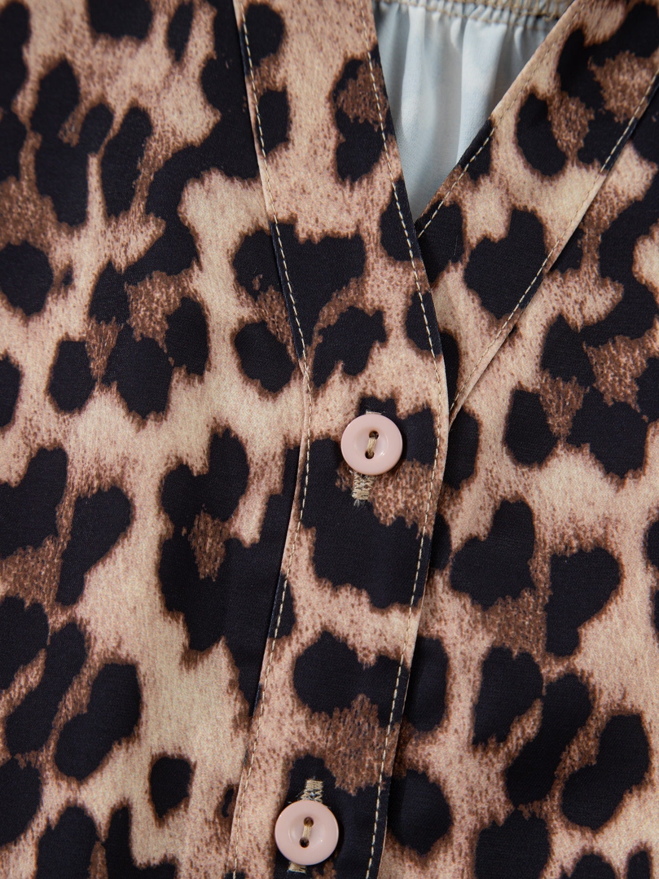 Leopard Print Lace Trim Short Sleeve Shirt - MegaSuperStar