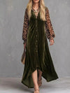 Leopard Velvet Button-Down Maxi Dress thumbnail