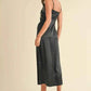 Mable Embroidered Satin Midi Dress with Slit - MegaSuperStar