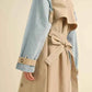 MABLE Layered Trench Coat with Denim Jacket for Stylish Versatility - MegaSuperStar