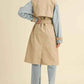 MABLE Layered Trench Coat with Denim Jacket for Stylish Versatility - MegaSuperStar