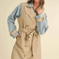 MABLE Layered Trench Coat with Denim Jacket for Stylish Versatility - MegaSuperStar