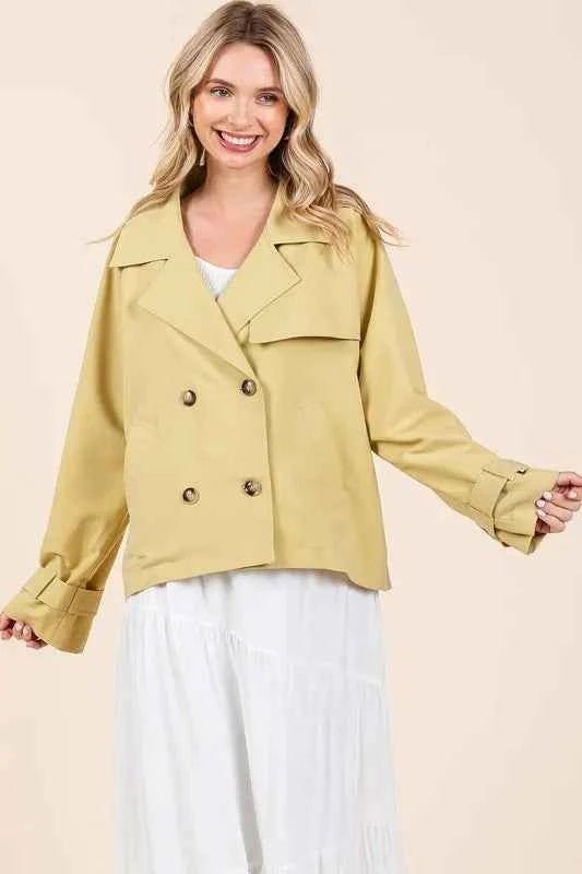 Mittoshop Double Breasted Trench Coat Jacket for Effortless Style - MegaSuperStar