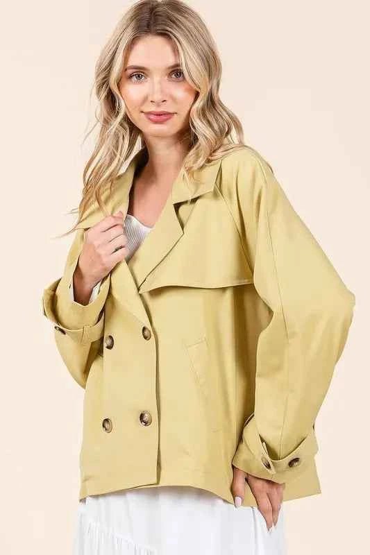 Mittoshop Double Breasted Trench Coat Jacket for Effortless Style - MegaSuperStar