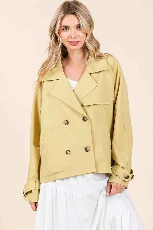Mittoshop Double Breasted Trench Coat Jacket for Effortless Style - MegaSuperStar