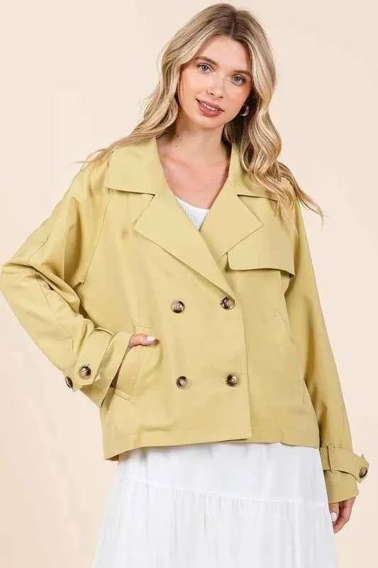 Mittoshop Double Breasted Trench Coat Jacket for Effortless Style - MegaSuperStar