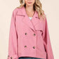 Mittoshop Double Breasted Trench Coat Jacket with Long Sleeves - MegaSuperStar