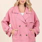 Mittoshop Double Breasted Trench Coat Jacket with Long Sleeves - MegaSuperStar