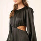 Mittoshop Satin Mini Dress with Side Cutout Detail - MegaSuperStar