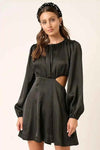 💕 Mittoshop Satin Mini Dress with Side Cutout Detail 💕 thumbnail