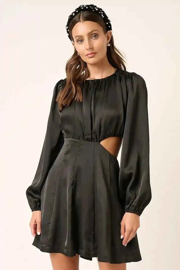 💕 Mittoshop Satin Mini Dress with Side Cutout Detail 💕