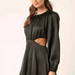 Mittoshop Satin Mini Dress with Side Cutout Detail - MegaSuperStar