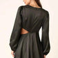 Mittoshop Satin Mini Dress with Side Cutout Detail - MegaSuperStar