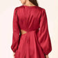 Mittoshop Satin Side Cutout Mini Dress for Effortless Chic Style - MegaSuperStar