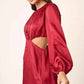Mittoshop Satin Side Cutout Mini Dress for Effortless Chic Style - MegaSuperStar