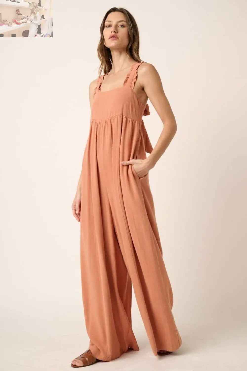 Mittoshop Sleeveless Wide Leg Jumpsuit for Effortless Style and Comfort - MegaSuperStar