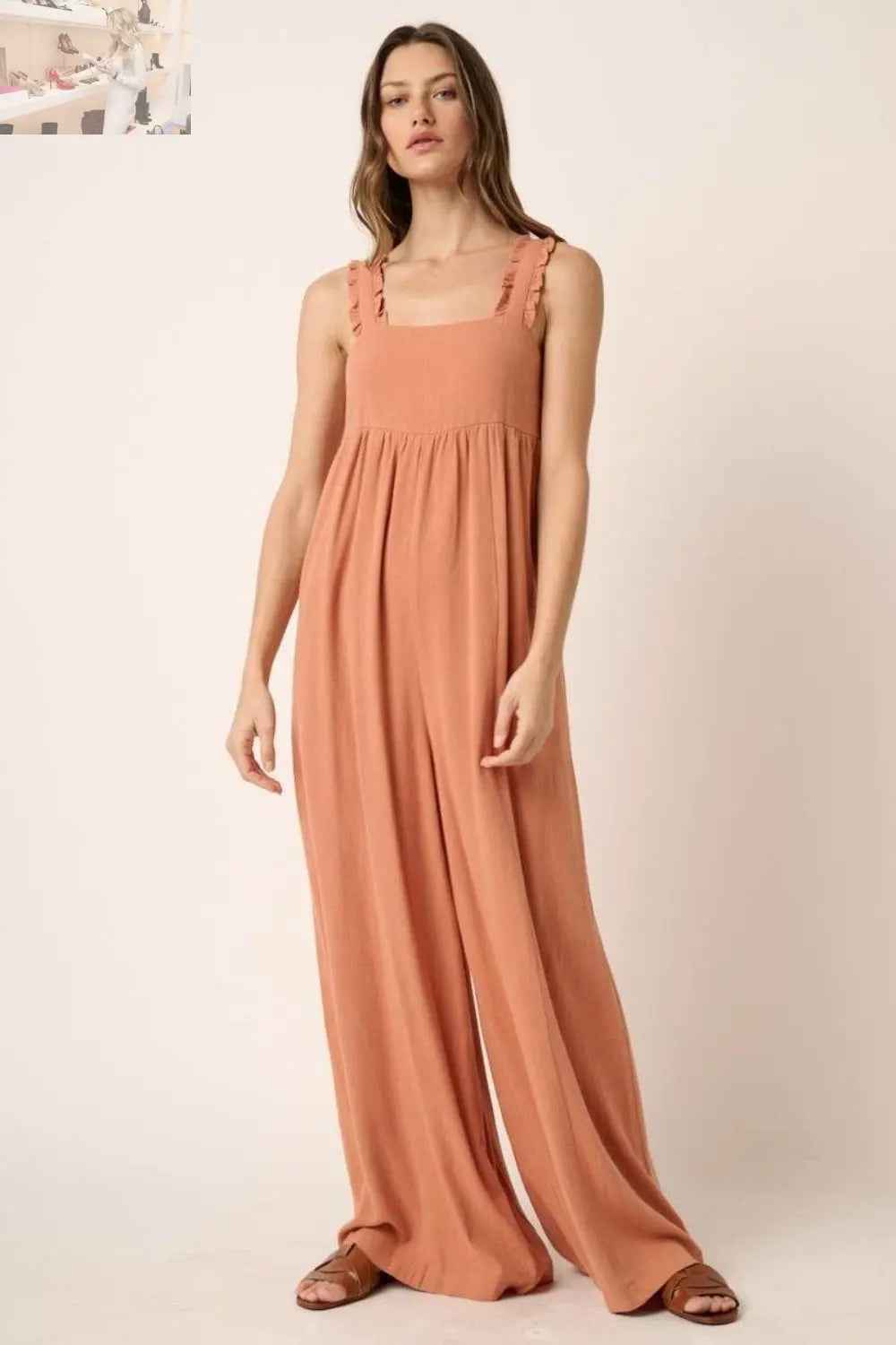 Mittoshop Sleeveless Wide Leg Jumpsuit for Effortless Style and Comfort - MegaSuperStar