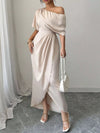 One-Shoulder Satin Maxi Dress thumbnail