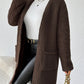 Open Front Long Sleeve Winter Coat - MegaSuperStar
