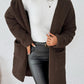 Open Front Long Sleeve Winter Coat - MegaSuperStar