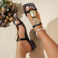 Open Toe Block Heels Sandals - MegaSuperStar