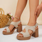 Open Toe Block Heels Sandals - MegaSuperStar