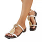 Open Toe Block Heels Sandals - MegaSuperStar