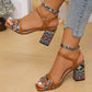 Open Toe Block Heels Sandals - MegaSuperStar