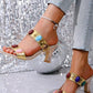 Open Toe Block Heels Sandals - MegaSuperStar