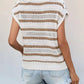 Openwork Round Neck Cap Sleeve Knit Top - MegaSuperStar