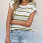 Openwork Round Neck Cap Sleeve Knit Top - MegaSuperStar