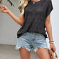 Openwork Short Sleeve Knit Top - MegaSuperStar