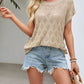 Openwork Short Sleeve Knit Top - MegaSuperStar